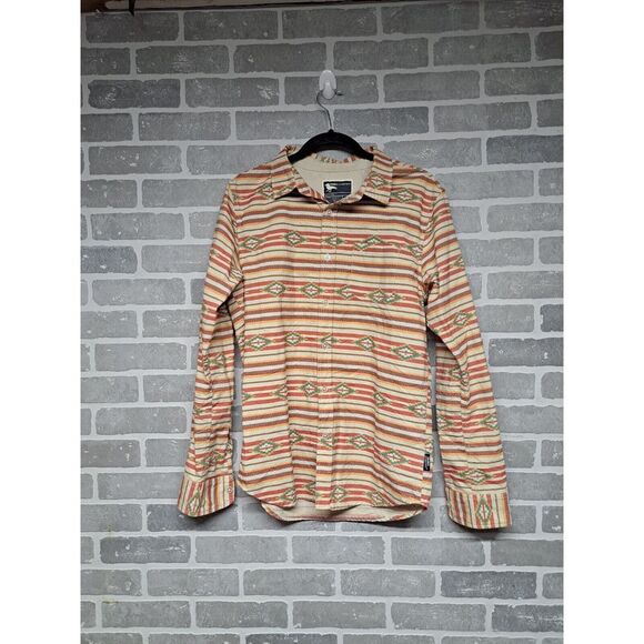 Modern‎ Amusement Aztec Southwestern Print Long Sleeve Mens Shirt Size Small - Picture 1 of 11